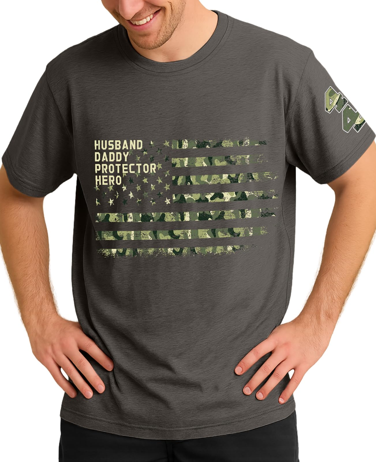 Flafens Mens T-Shirts for Dad - Fathers Day Shirts for Grandpa Husband Daddy Crewneck Short Sleeve Graphic Tees