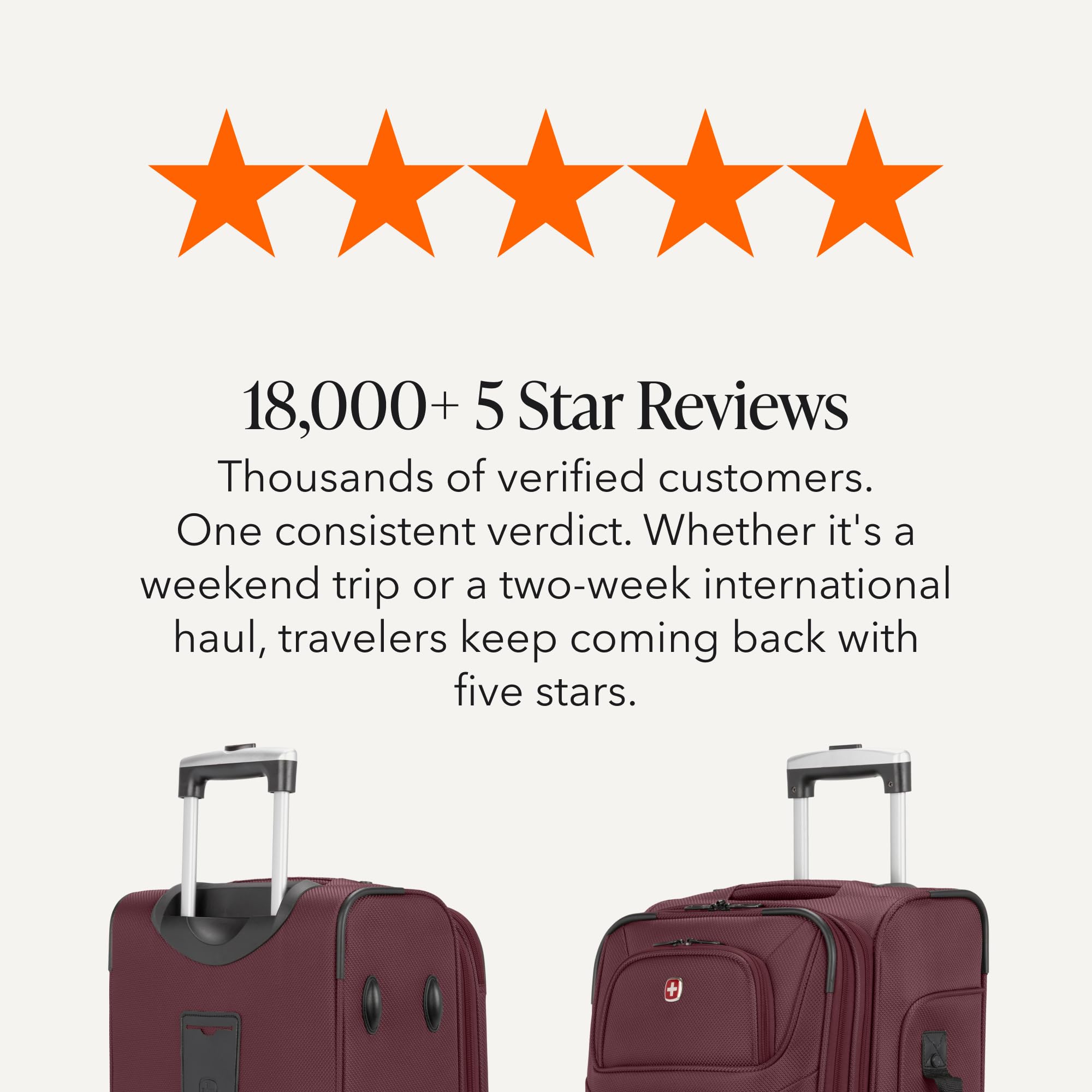 SWISSGEAR Sion Softside Expandable Spinner Luggage Durable Lightweight Travel Suitcase, Merlot, 2-Piece Set (Carry-On/Large) view 9