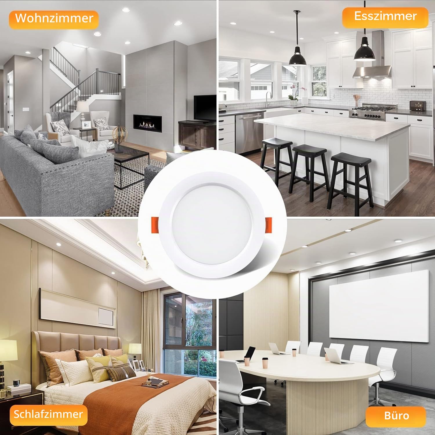 OUILA LED Einbaustrahler 230V 10er Set, LED Spot 5W 500LM IP44 Einbauleuchten Weiß 4000K Led Einbaustrahler Ultra Flach Deckenstrahler Led Spot für Badezimmer Küche Wohnzimmer Korridor