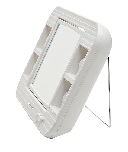 Miniatura 7 de JERDON Espejo de maquillaje de dos caras con luces, espejo de tocador con aumento 5X e iluminación sin reflejos de dos ajustes, base blanca, modelo