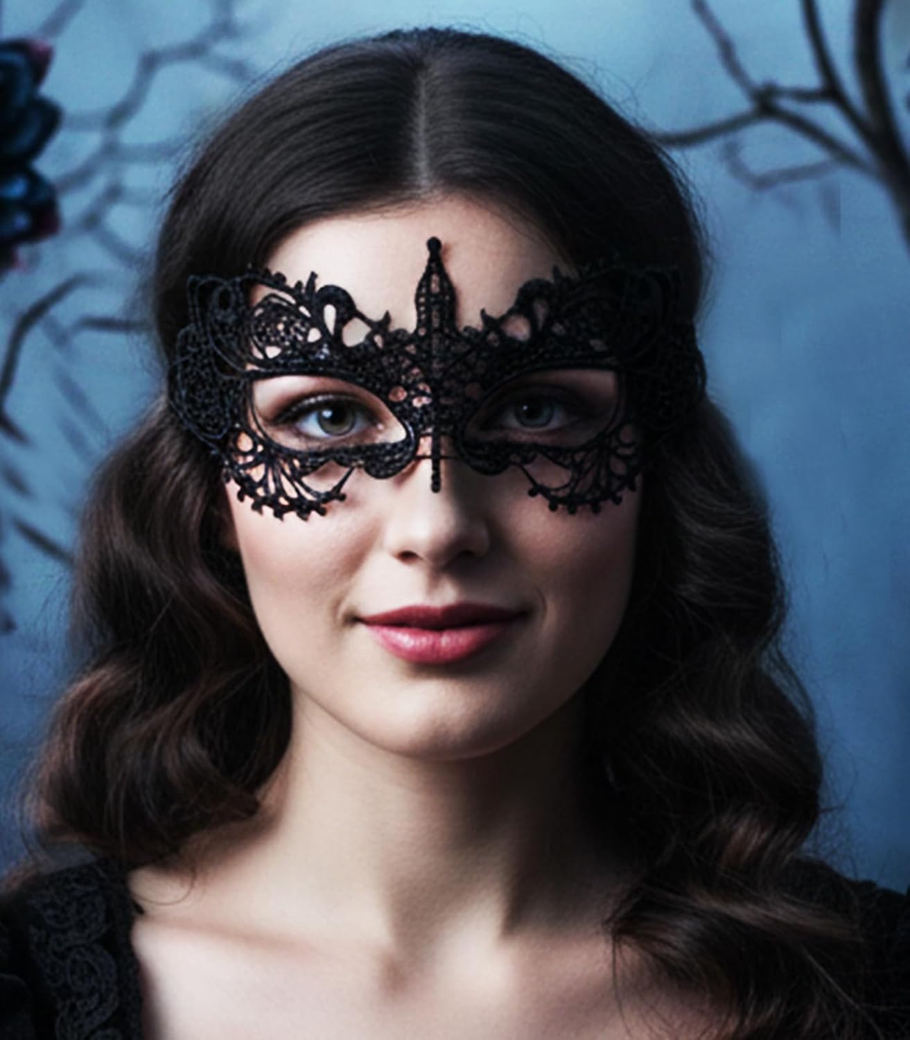 Black Lace Masquerade Mask, Venetian Antifaz, Classic Costume Accessories for Women - Image 6