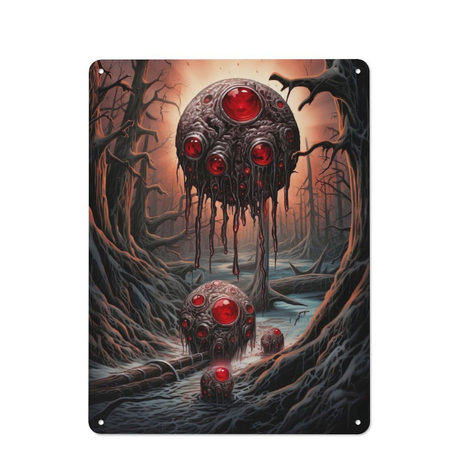 Junmoney Alien Invasion On Earth Retro Metal Wall Sign 40X30cm For Guest Room Or Hallway, New-Space Wall Decor For Home Decor Collectors