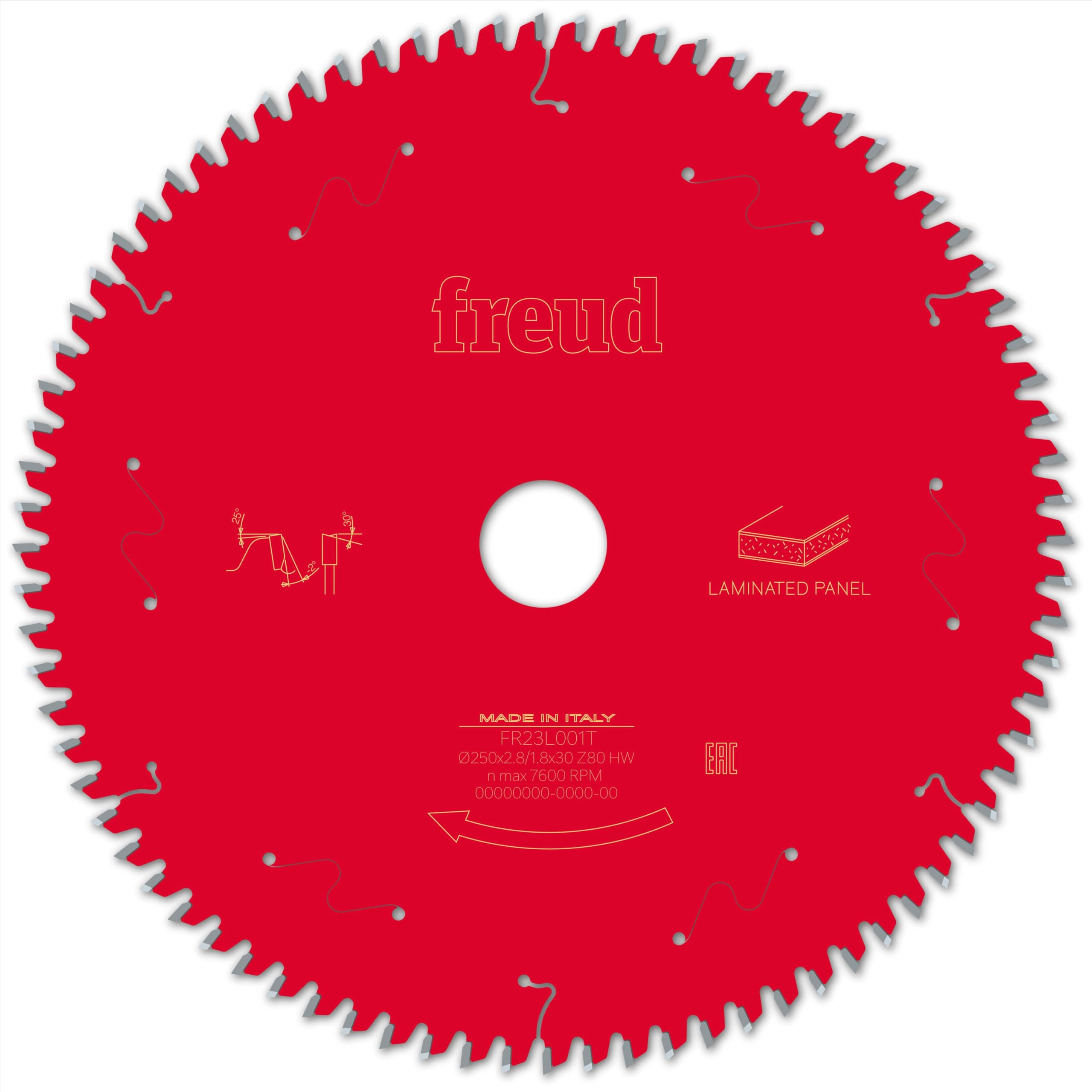Freud Red Lp67m Laminated Panel Cutting Circular Saw Blade 250Mm 80T 30Mm