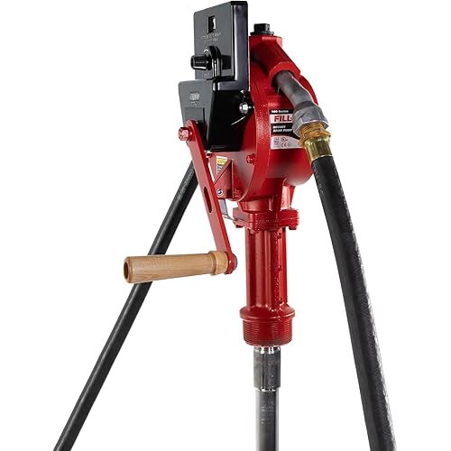 Fill-Rite FR112C Fuel Transfer Rotary Hand Pump w/Gallon Counter, Discharge Hose, Nozzle Spout, & Suction Pipe