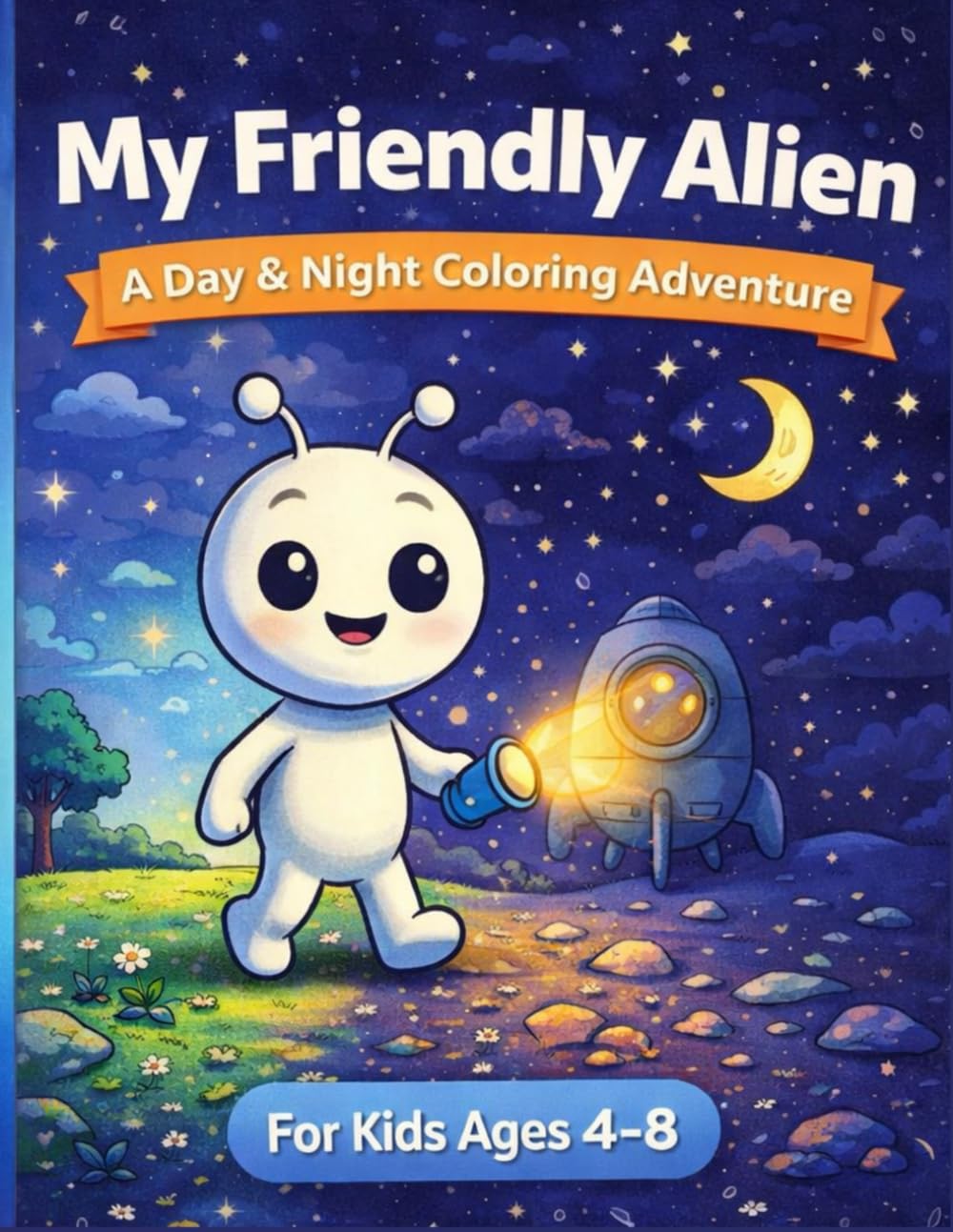 My Friendly Alien: A Day & Night Coloring Adventure friendly alien coloring book for kids