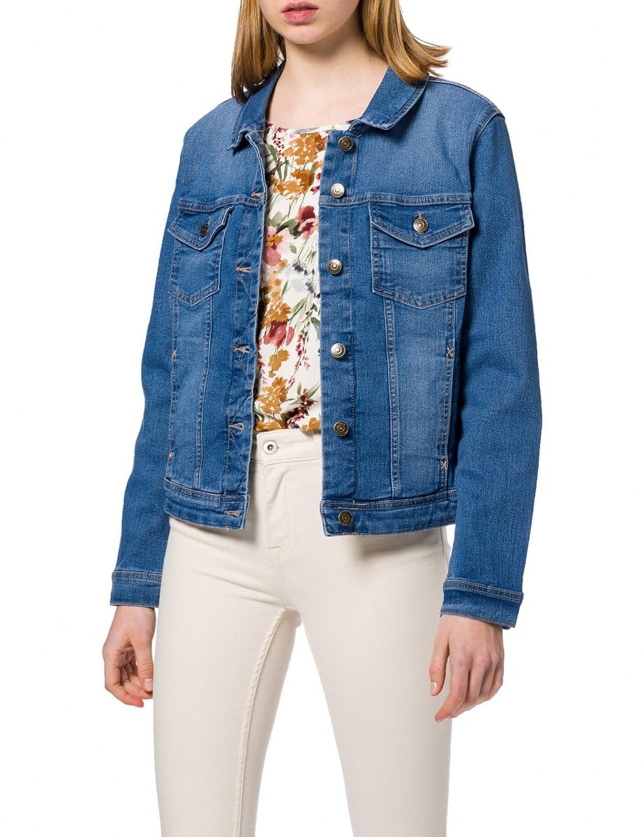 ONLY CARMAKOMA Women's CARWESPA Life Denim Jacket MBD NOOS Denim Jacket, Medium Blue Denim, 42