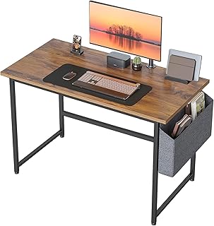 GROSSē Modern Style Laptop Table with Storage Bag | Industrial Design | Steel Frame | Top Material Engineered Wood | Computer Desk Workstation for Home Office Writing Study Desk | 82x51 cm