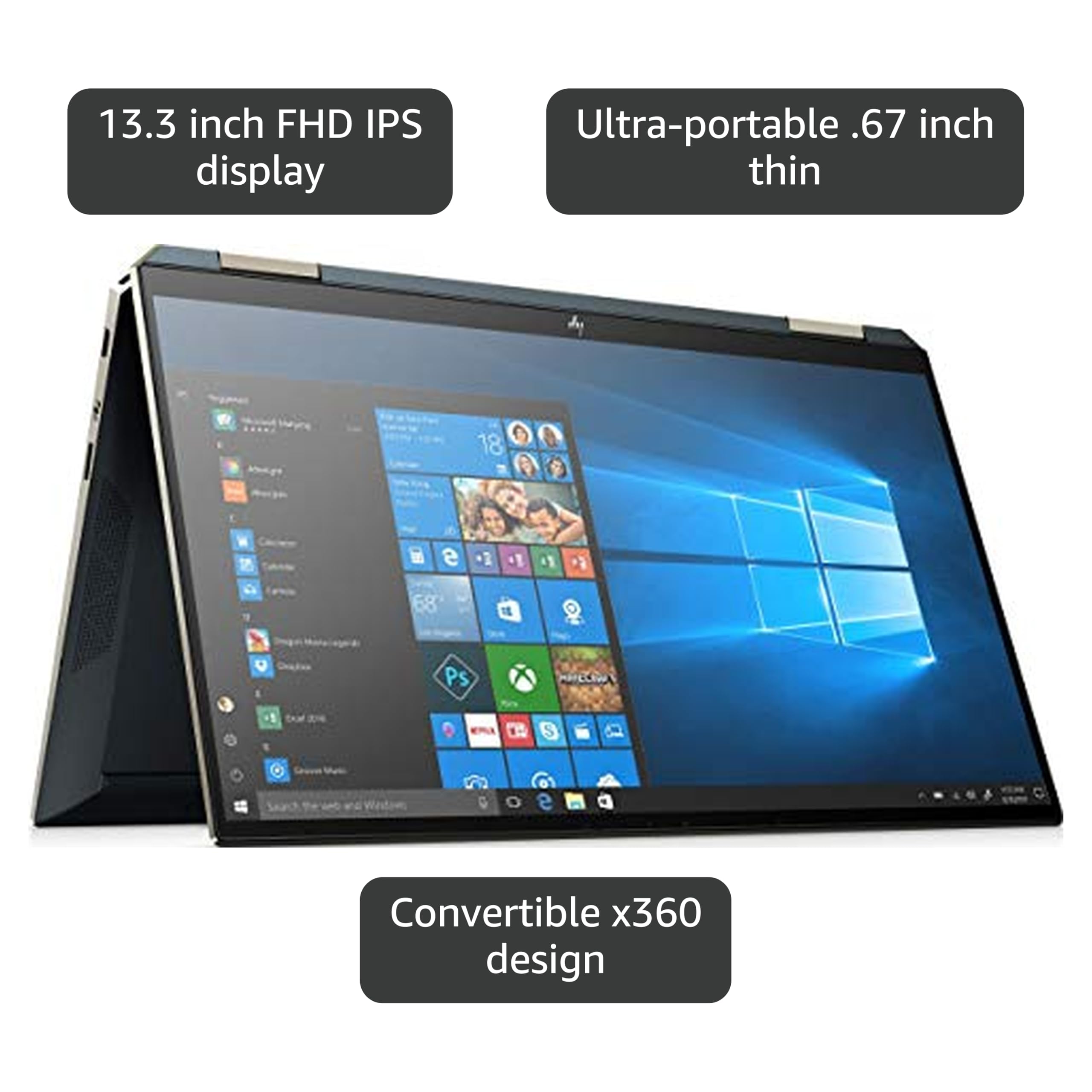 Amazon.com: HP Spectre Touch x360 13 in Blue-Gold Convertible 2-in