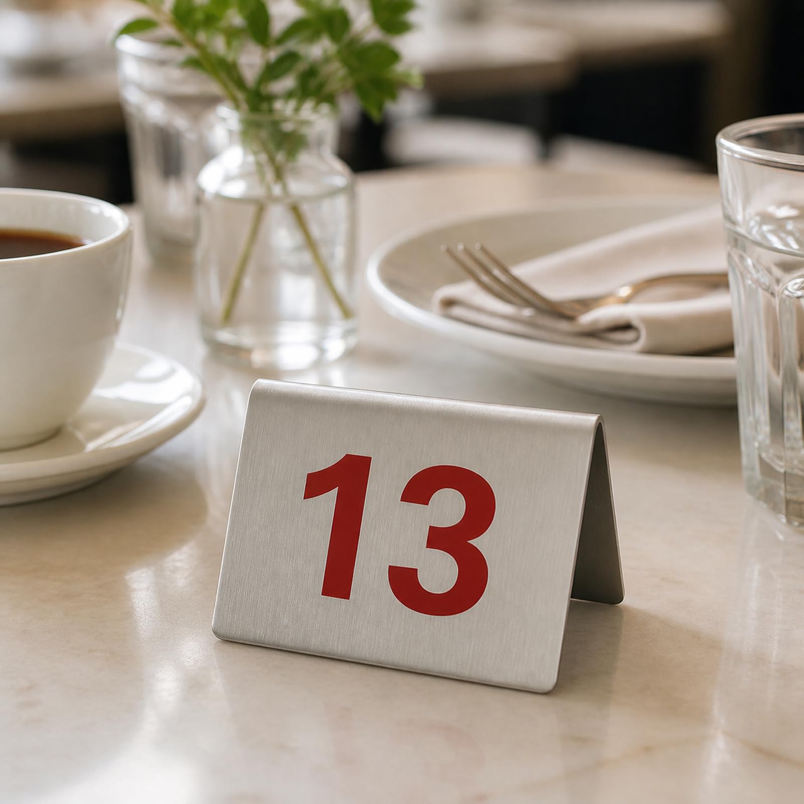 Números de Mesa de Restaurante,Señal de Mesa Numerada de Cara de Acero Inoxidable,Apilable,Fácil de Limpiar,Reutilizables,para restaurantes,Bodas,Fiestas,cafeterías,Banquetes