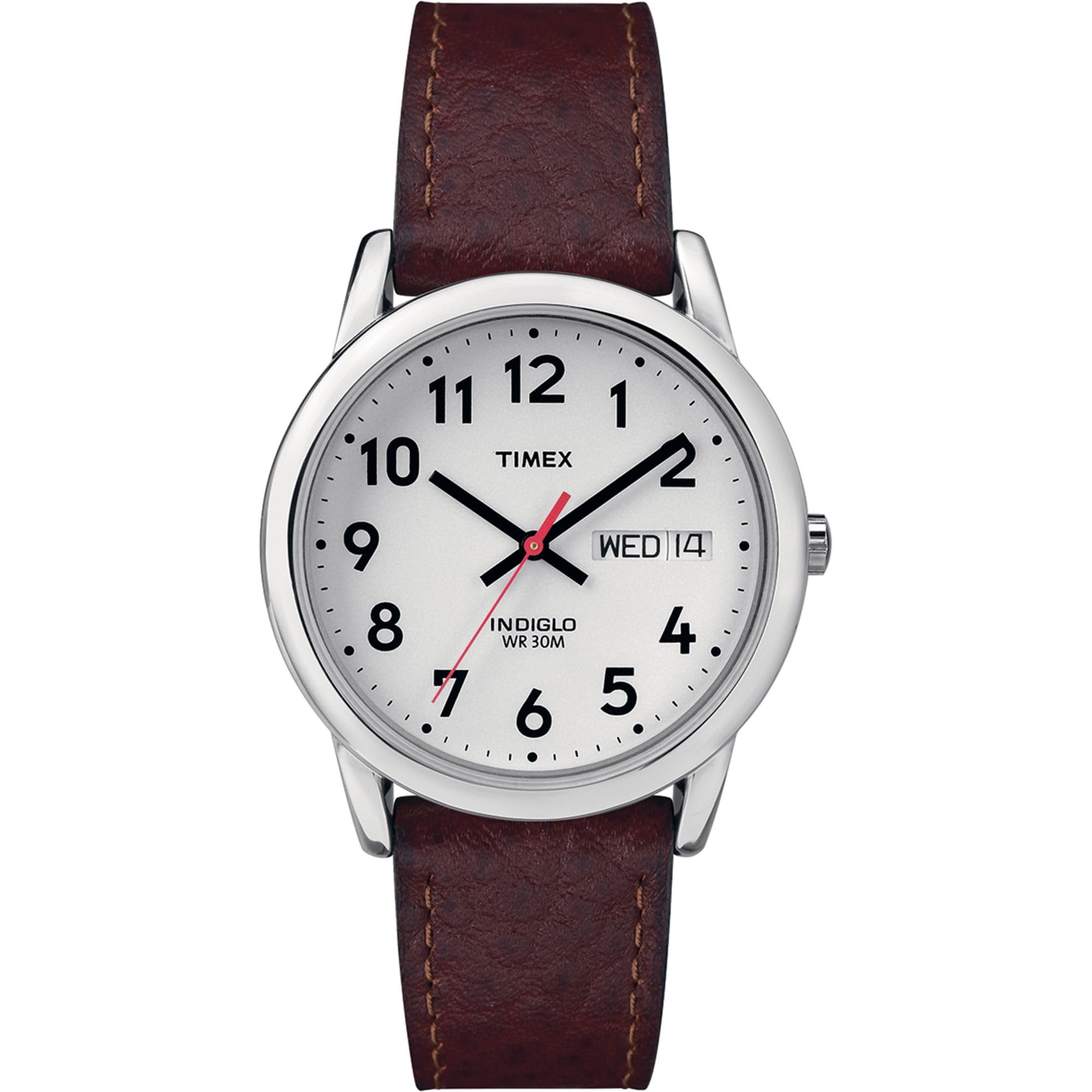 Timex Easy Reader Day-Date Leather Strap Watch