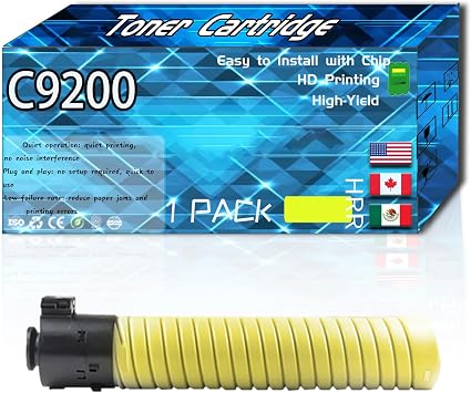 Compatible for Ricoh C9200 Replacement Toner Cartridge Used with Pro C9200 Printers, High Production Multiple Options 1 Pack Yellow