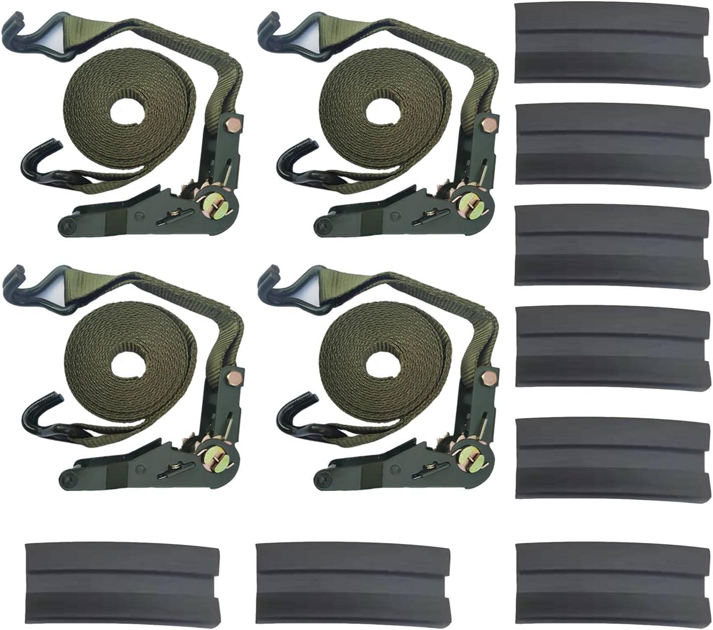 Tie Down Straps Ratchet Heavy Duty with J Hooks,1.5 in X 26 FT Break Strength of 10000 LBS Working Load Limit of 3333 LBS