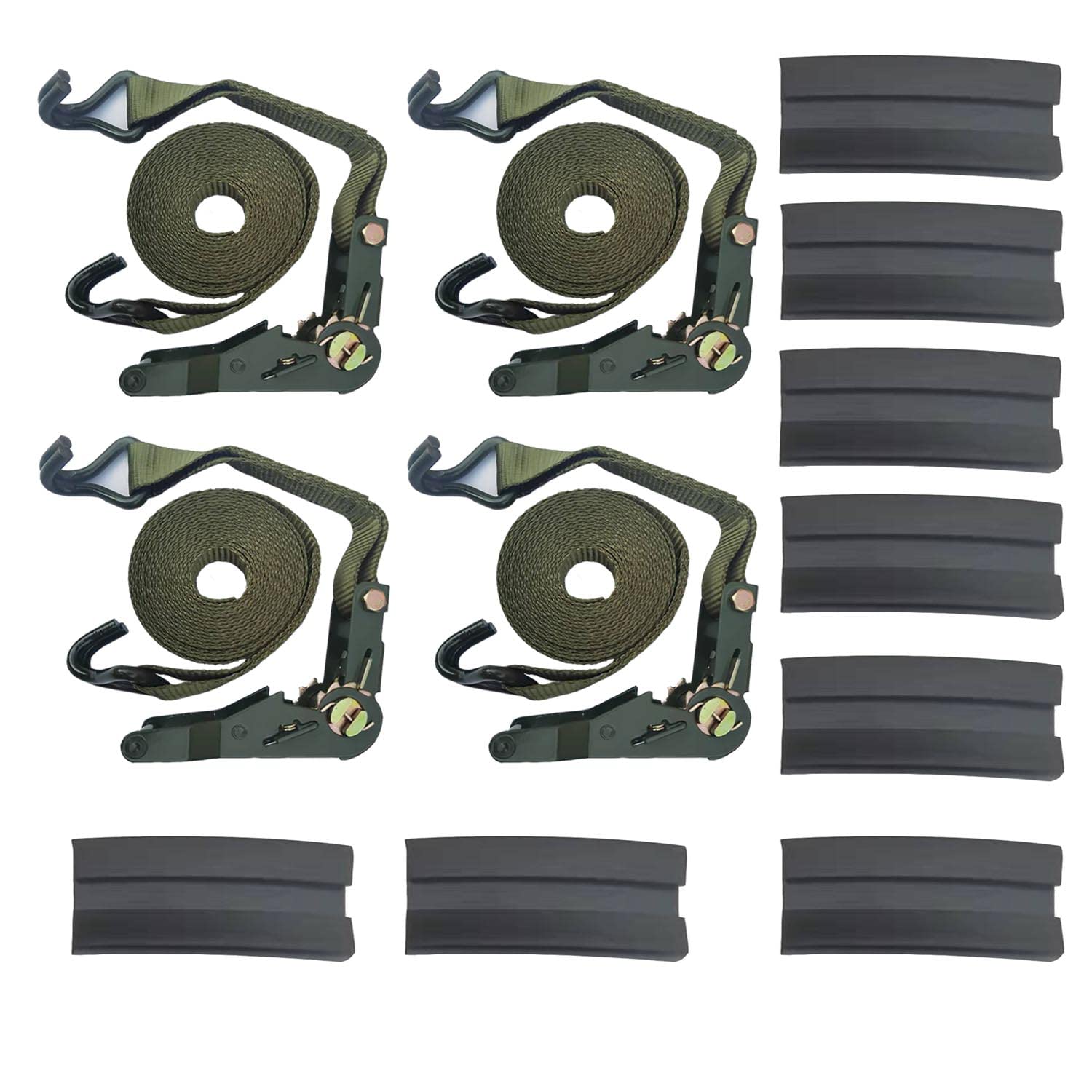 Tie Down Straps Ratchet Heavy Duty with J Hooks,1.5 in X 26 FT Break Strength of 10000 LBS Working Load Limit of 3333 LBS
