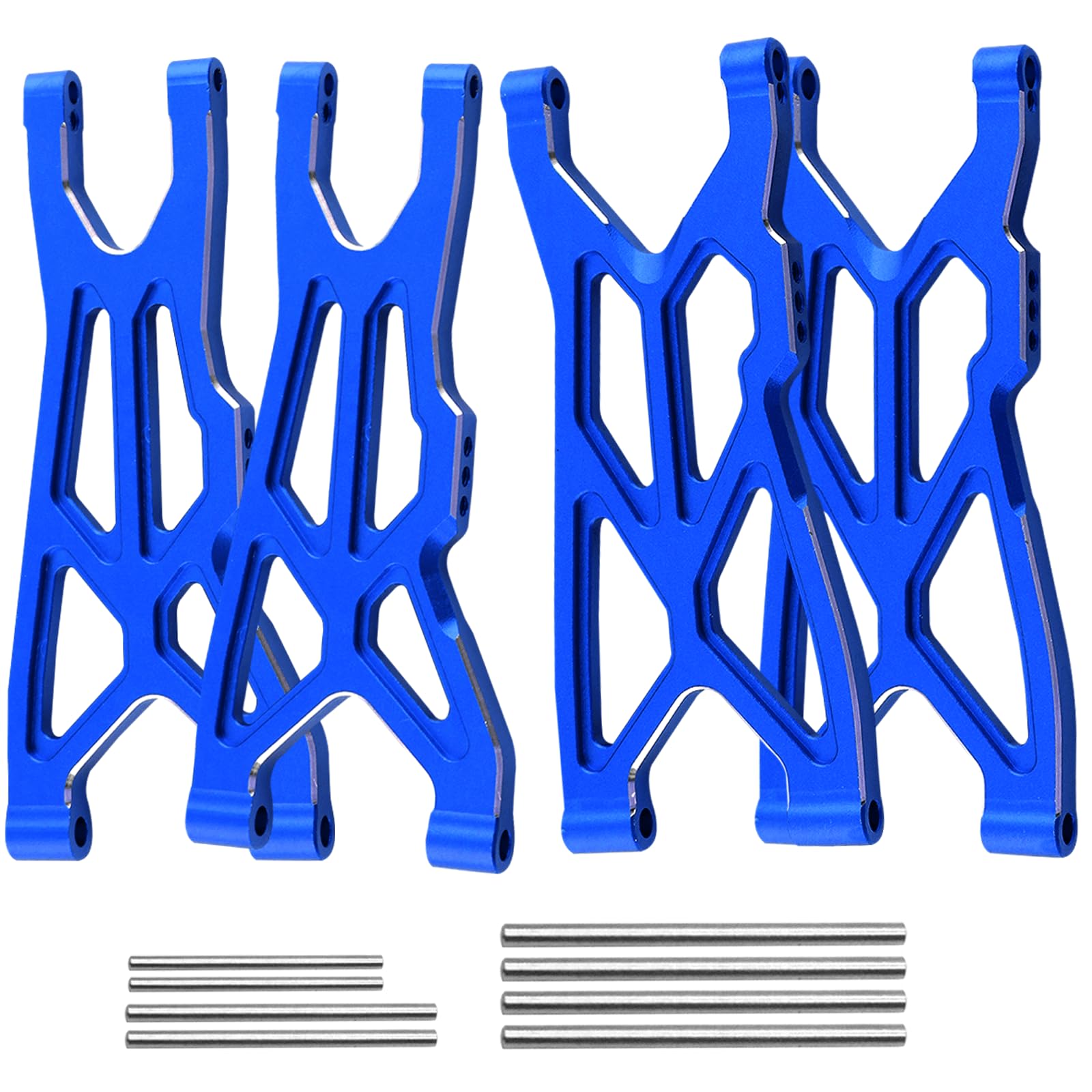 Rcarmumb Suspension A Arms Upgrades Part for Arrma 1/8 Typhon 3S BLX 4x4, 1/10 Big Rock 3S BLX V3,4-Pack Aluminum Front Rear RC Swings Arms Hop Ups,