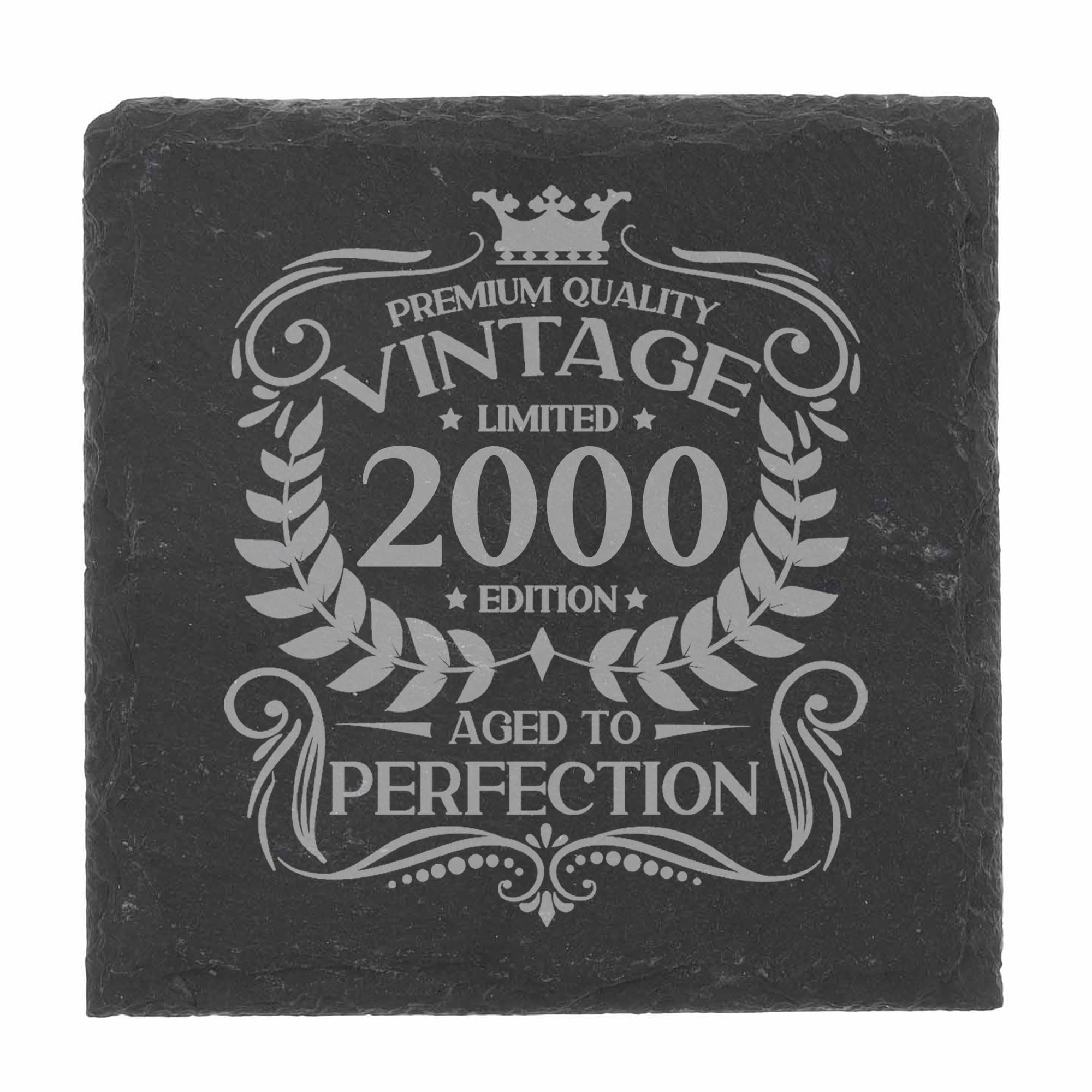 80th Birthday Gift for Men Vintage 1946 Aged to Perfection Engraved Slate Coaster Present for 80 Year Old Etched Natural Slate Placemat (Round Slate) — view 175