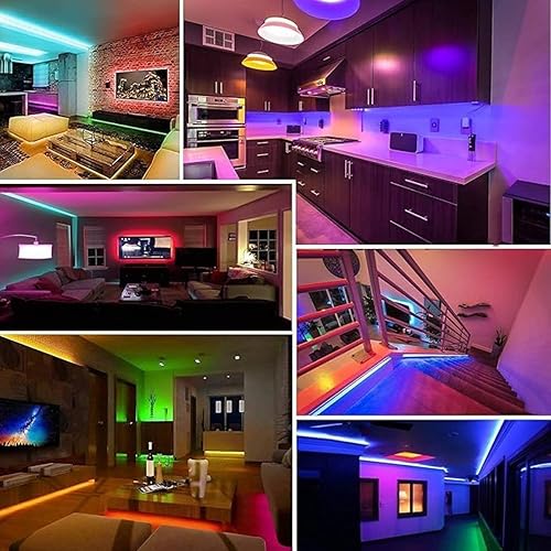 Miniatura 4 de Tira de luces LED inteligentes de 33 pies con control de aplicación, luces LED RGB para dormitorio, sincronización de música, luces que cambian de