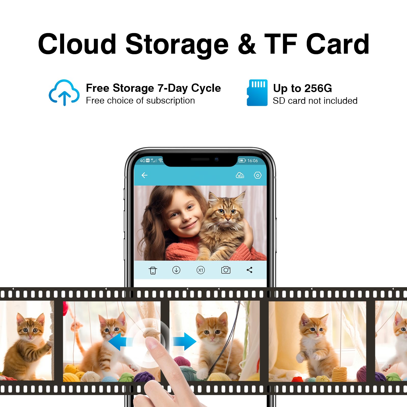 VSTARCAM 720P telecamera per gatti, telecamera interattiva per cani e gatti con app per cellulare, visione notturna a infrarossi, rilevamento del movimento, audio bidirezionale, telecamera per cani da