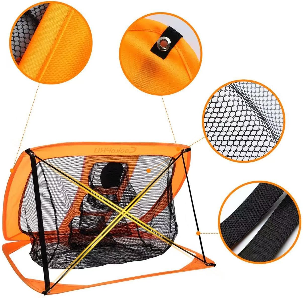 Golf Chipping Net Set,Pop Up Net with Durable Rubber Training Mat,10 Golf Tees,6 Practice Balls,6 Foam Balls and Carry Bag for Indoor & Outdoor Game