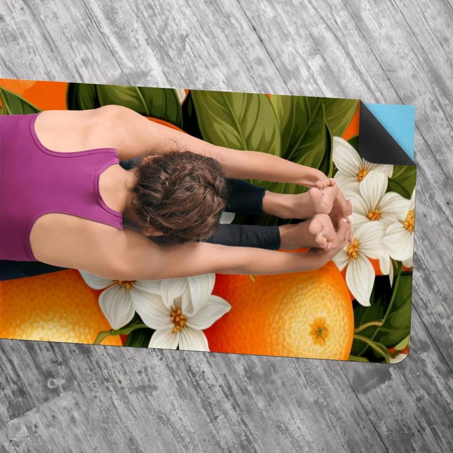 Yoga Towel, Orange Pattern Non Slip Sweat Absorbent Hot Yoga Mat Towel for Hot Yoga, Pilates and Fitness - 72.8" x 26.8"