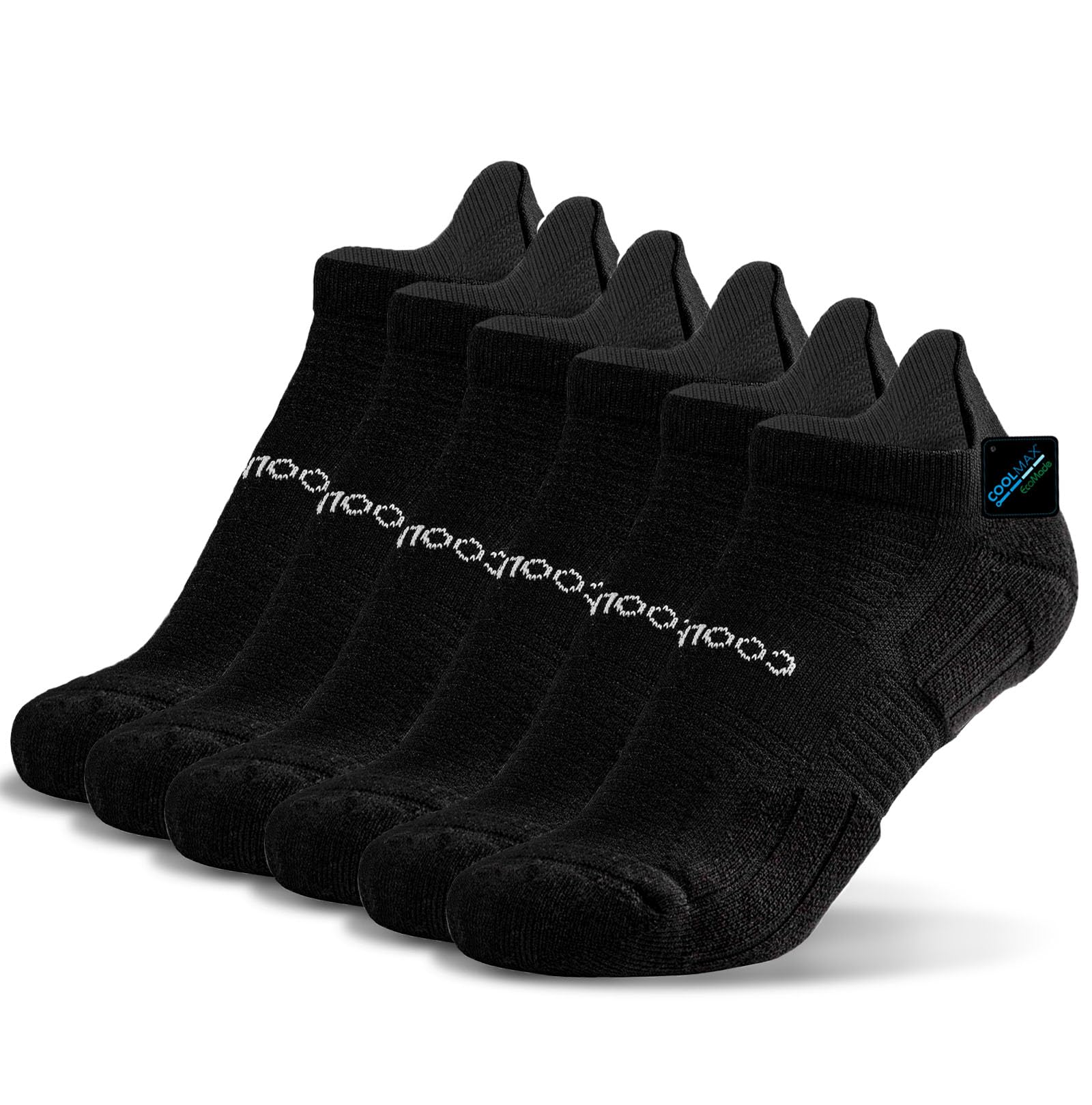 BRISIRA Coolmax Bamboo Viscose Compression Running Socks 3 Pairs Ankle Low Cut Athletic Anti Blister Cushioned Seamless