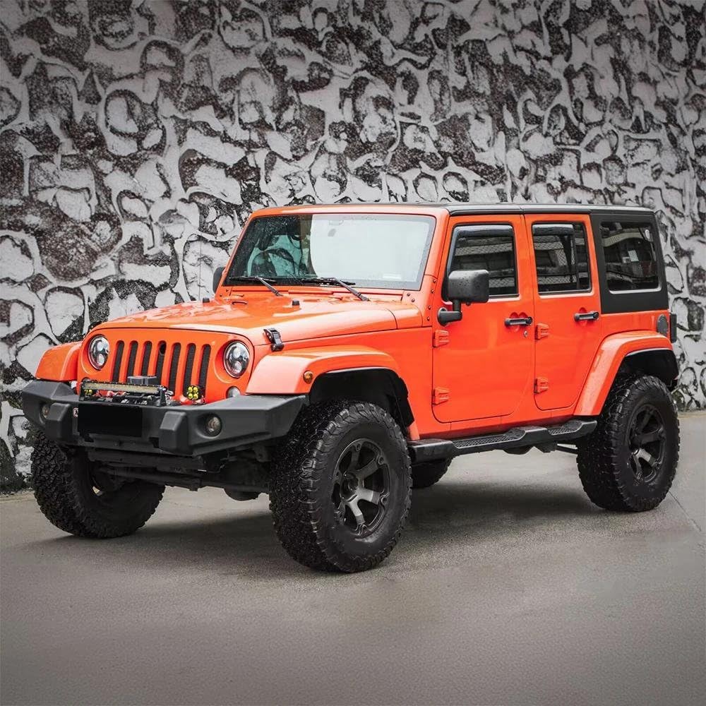 Sourcil Roue Voiture Lot De 4 Élargisseurs d'ailes en ABS Noir Tout-Terrain pour Jeep pour Wrangler pour JK 2007-2017 - Protecteur De Roue Plus Large