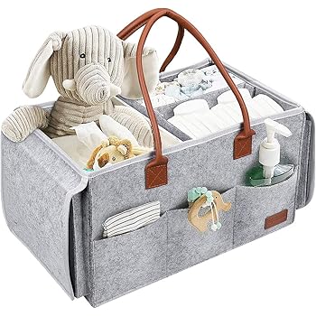 Paperkiddo Baby Windel Caddy Organizer Mit Wickeltisch 2 In 1 Tragbaren Filz Kinderzimmer Vorratsbehalter Und Auto Organizer Fur Windeln Baby Wipes Und Spielzeug Amazon De Baby