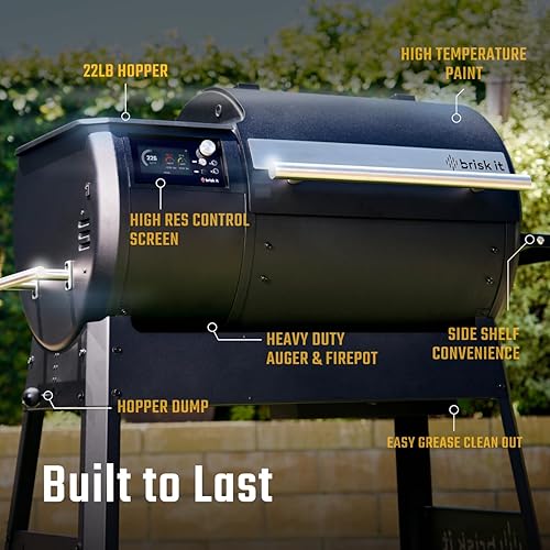 Miniatura 3 de Brisk It Origin-580 - Parrilla eléctrica para ahumar pellets de madera, parrilla inteligente con WiFi, área de cocción de 580 pulgadas cuadradas
