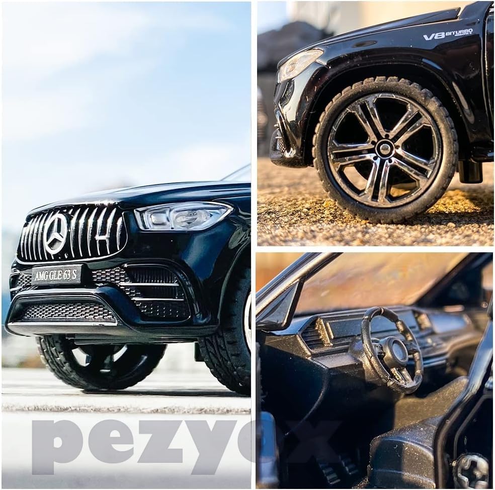Image of 1 /32 Scale Benz AMG GLE 63S SUV Toy Car, Alloy Diecast Collectible Pull Back Car Model with Light and Sound Toy Vehicles for Adults Boys Girls Gift Toy (Black)