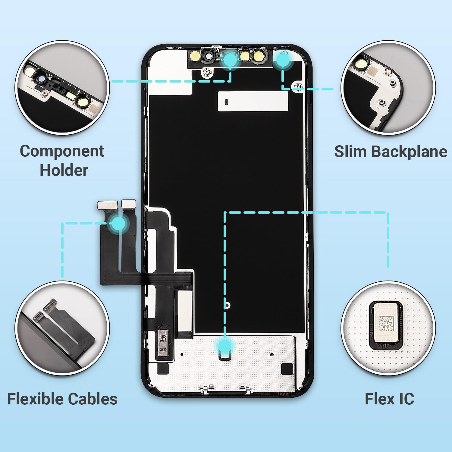 Écran FHD pour iPhone XR LCD de Remplacement 6,1 Pouces Écran Tactile avec 3D Touch Digitizer Outils de Réparation et Film Protecteur Inclus