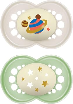 MAM Latex Pacifier for Babies +16 Months, Bright Neutral, 2 Units