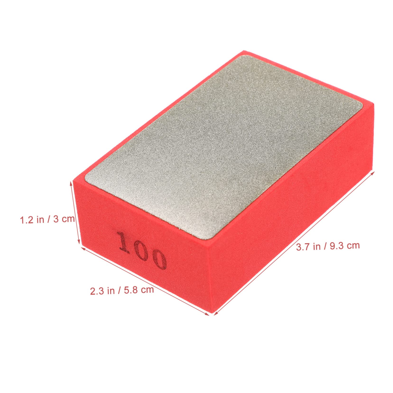Housoutil Diamond Hand Sanding Pad 95mmx58mm for Tile Glass Marble 100-grit Polishing Block Side Groove Fast Polishing Speed for Concrete Tools