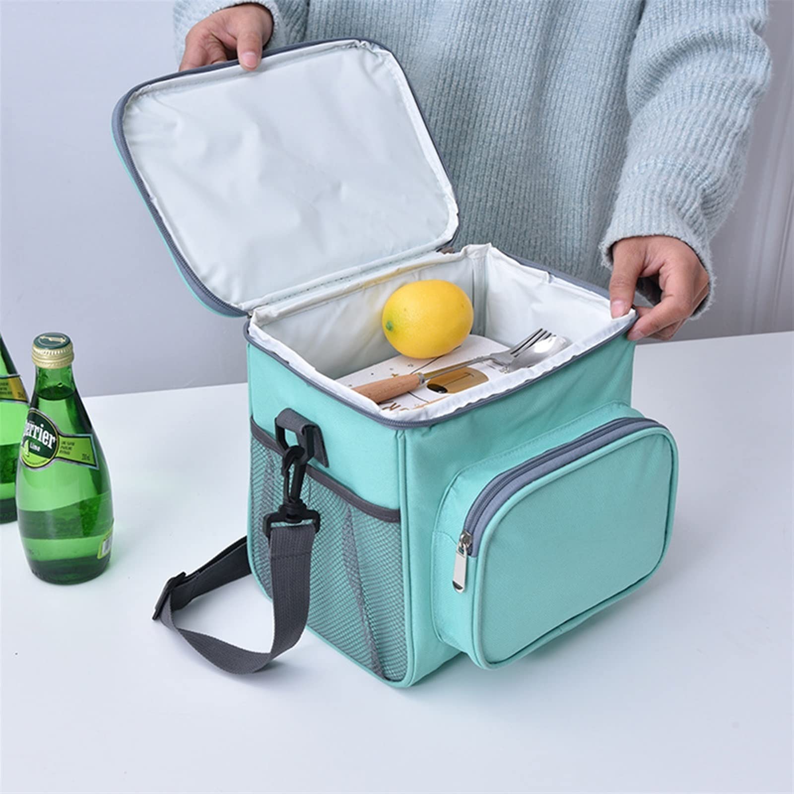 Zaino da picnic Borsa da picnic portatile Scatola da pranzo isolata termicamente Borsa termica Borsa da viaggio Zaino impermeabile Bento Pouch Borse per la conservazione degli alimenti scolastici (C