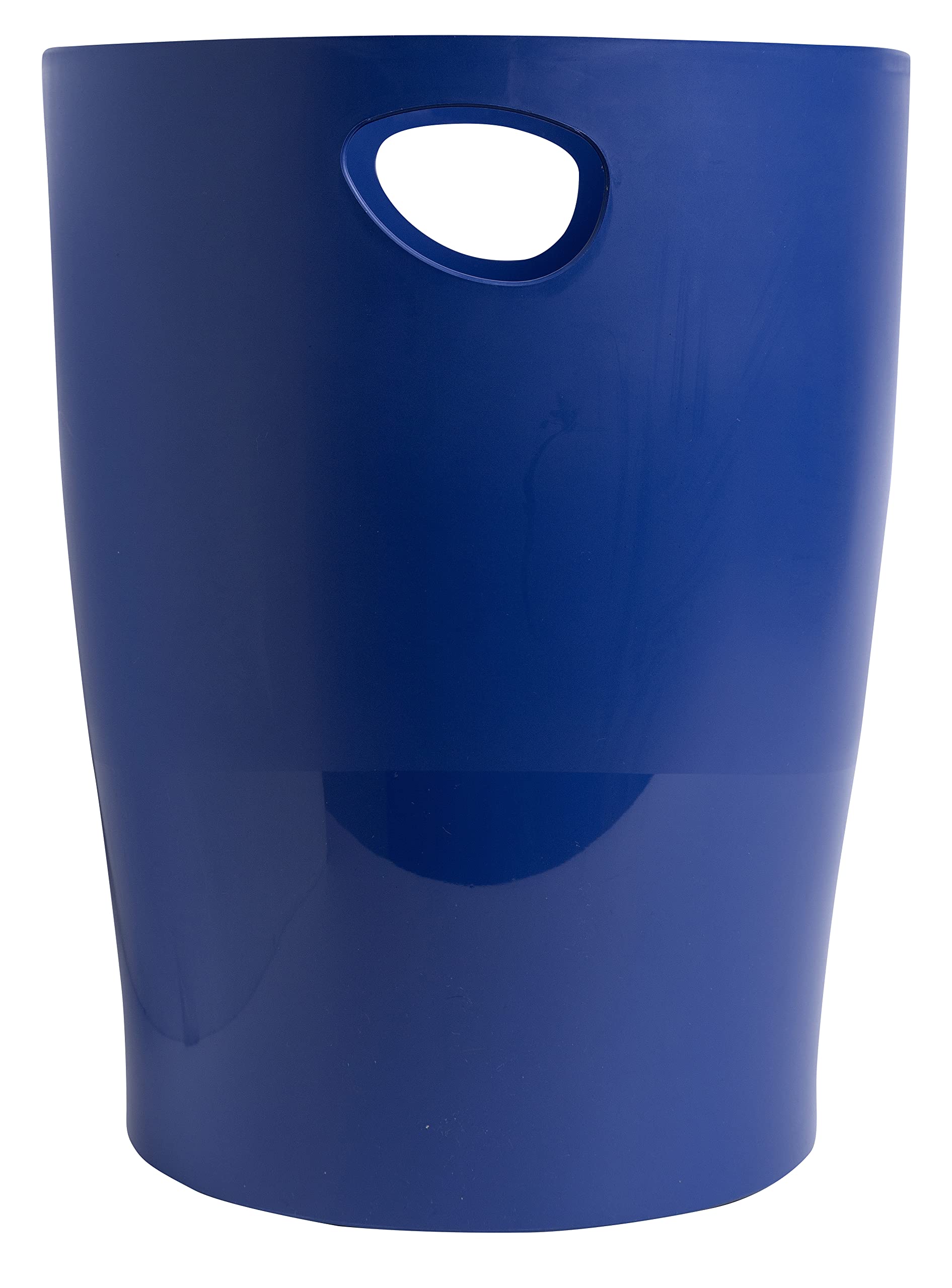 Exacompta - Ref. 45303D - 1 waste paper basket with ECOBIN BeeBlue handles in PP - large capacity 15 liters - dimensions 26.3 x 26.3 x 33.5 cm - For office or home - navy blue color