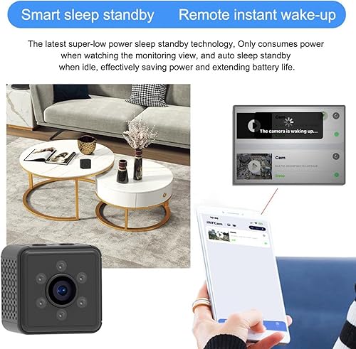 Miniatura 4 de gernie Gernie5qxm8123pf - Mini cámara de seguridad magnética, cámara de seguridad inalámbrica 1080P con visión nocturna, detección de movimiento,