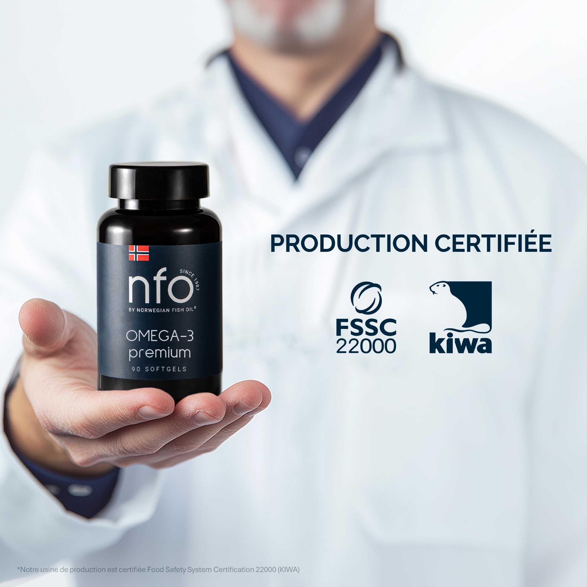 NFO Omega 3 Premium - Gélules Omega 3 Hautes Doses avec EPA & DHA - 90 | Huile de poisson Omega 3 gélules hautement dosées, huile d'oméga 3 à base d'huile de poisson avec EPA et DHA sous forme de TG