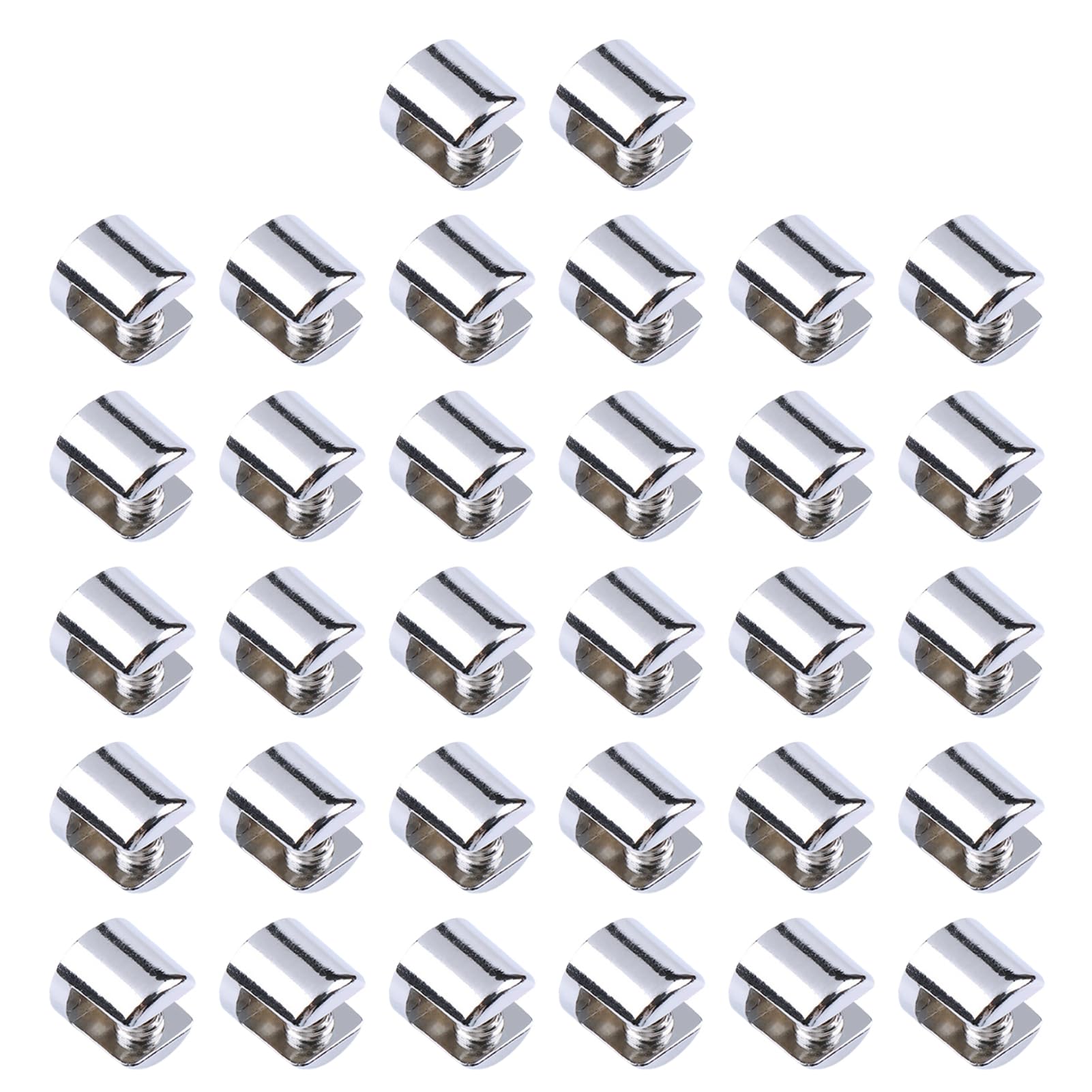 Yixannx Glass Shelves Glass Rack Bracket 32Pcs Polished Zinc Alloy Wall Mounted Shelf Support Adjustable Clamp Adjustable Shelf Brackets Brackets Supports