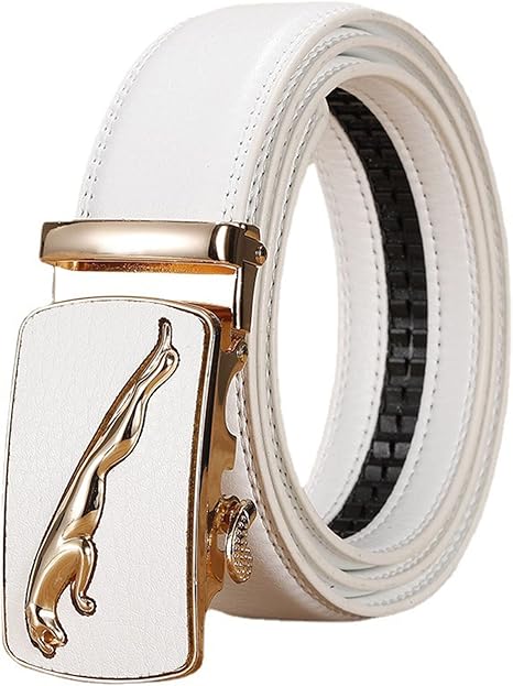 Amazon Co Jp Jiary ベルト メンズ キャンディーカラーファッション自動バックルベルトメンズジーンズベルト3 5cm幅 白 130cm 51 1 ファッション