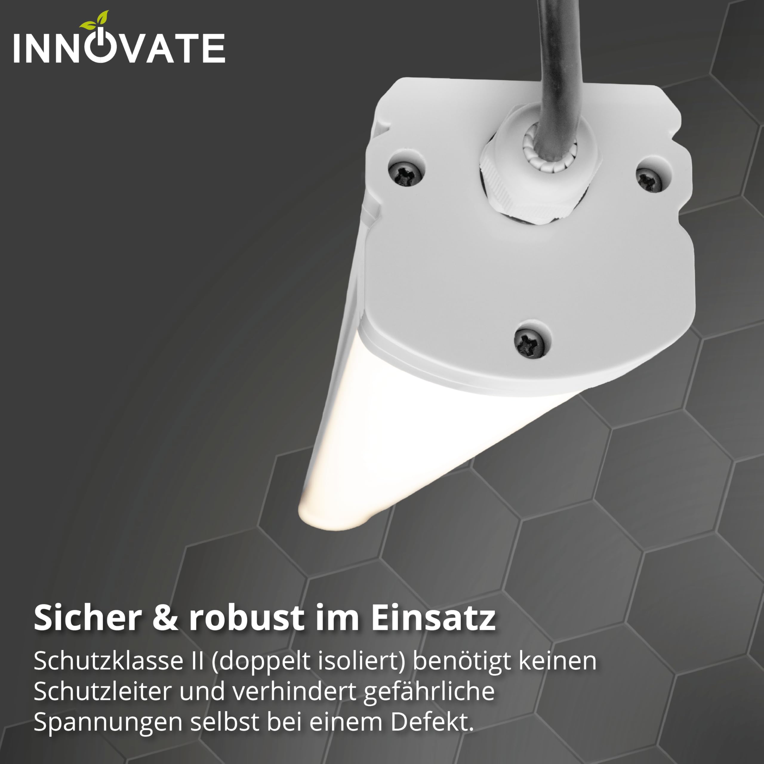 INNOVATE LED Feuchtraumleuchte mit Bewegungsmelder 130 cm 1 Stück [36W IP65 IK08 4000K 4000lm] Werkstattlampe Kellerlampe LED Deckenleuchte mit Bewegungsmelder Werkstatt Garage I Unterbauleuchte Küche