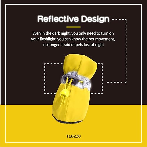 Miniatura 6 de Zapatos para perro, botas y protector de patas, suela antideslizante, botines de invierno para perros con correas reflectantes, botas de nieve para