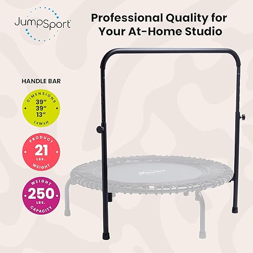 Miniatura 2 de JumpSport Quick-Release Trampoline Handle Bar | Compatible with 39" & 44" JumpSport Fitness Trampolines | 10 Adjustable Heights | Fast Install &