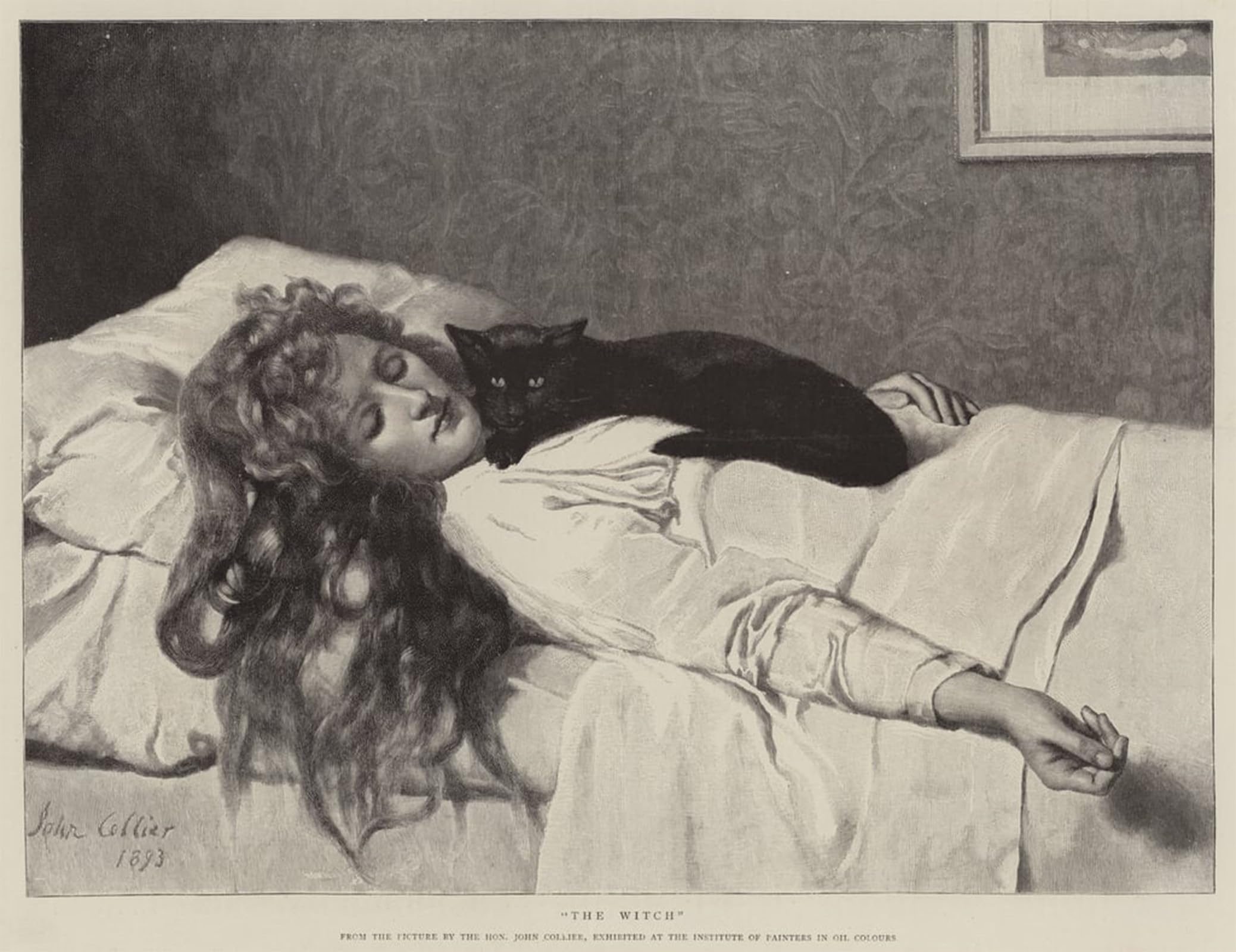 POSTERIIk Famous Animal Posters Vintage Picture the Witch by John Collier Modern Wall Decor for Home Decor 60x90cm