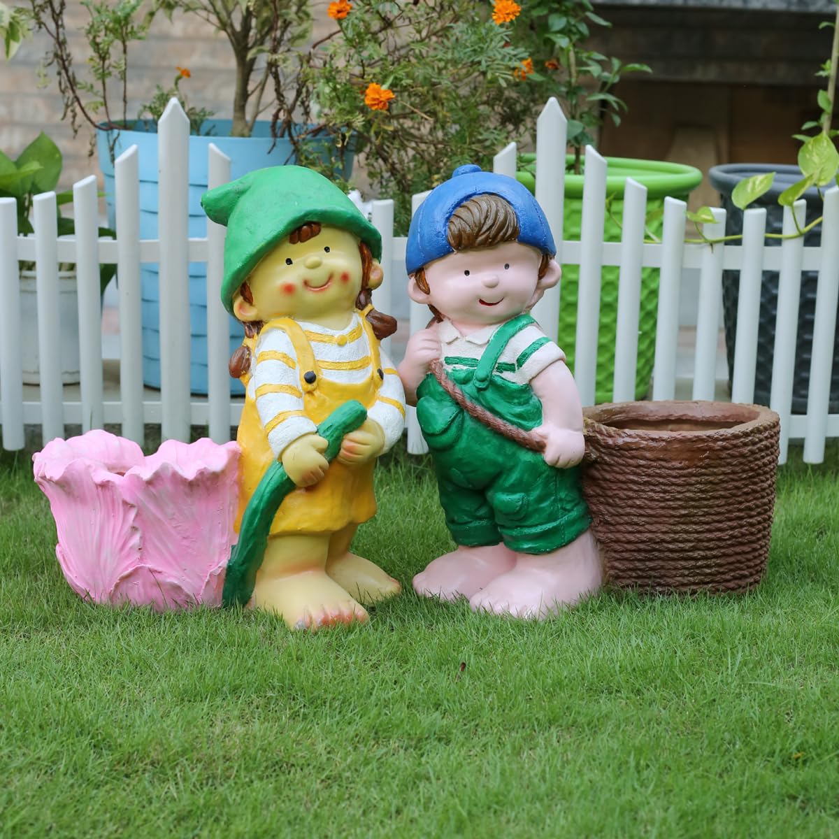 See full amazon price history chart for Wonderland Set of Two: Standing Girl & Boy Planter | Garden Planters | Resin Garden pots Wonderland Set of Two: Standing Girl & Boy Planter | Garden Planters | Resin Garden pots (B01LXQ9NES) Amazon Price History, Amazon Price Tracker