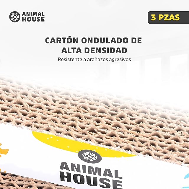 Foto 4 de 8 de Animal House Juego de rascador para Gatos de cartón de 3 Piezas para la diversión de Tus Amigos felinos
