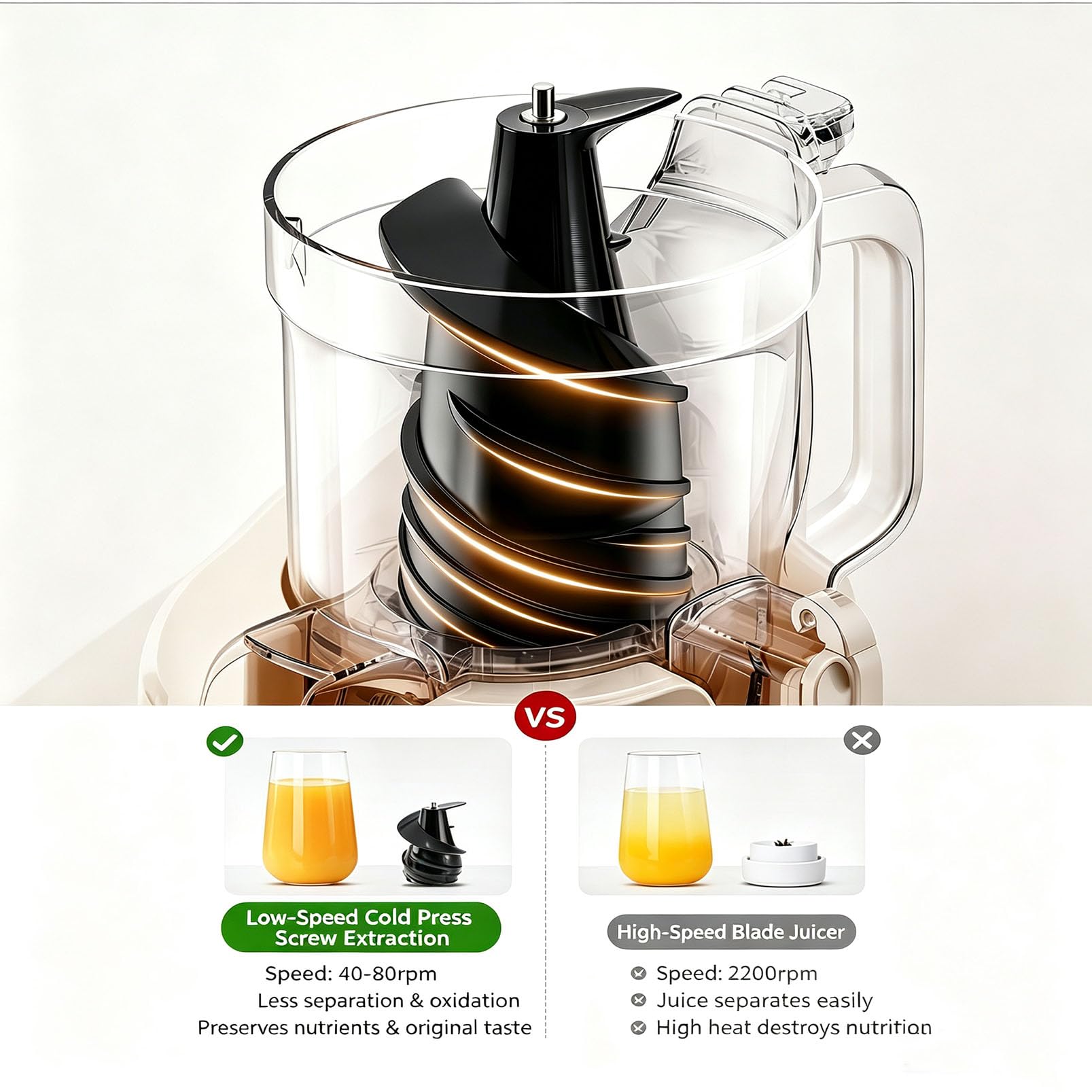 Máquina Automática Para Hacer Zumo de Naranja, Exprimidor Portátil Comercia | Canal de Alimentación de 80 Mm, Protección Antiinterferencias Inteligente, Fácil de Limpiar, Extractor de Jugo(white)