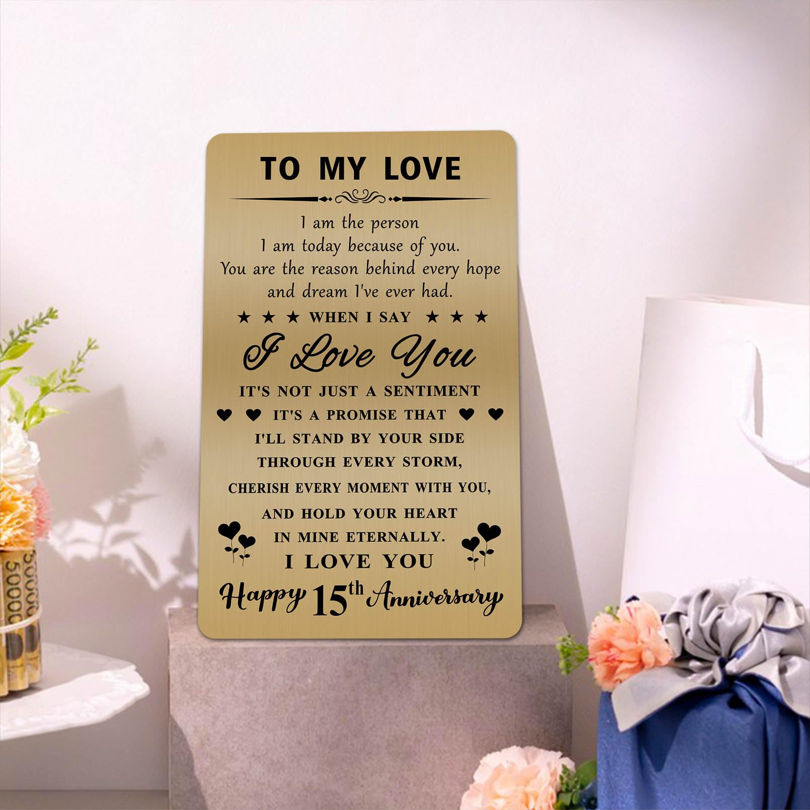 d*⠀様 27.67 FAVORITE 15th ANNIVERSARY Voc DGXMD 15th Anniversary Card - 15 Year Anniversary Card for Husband