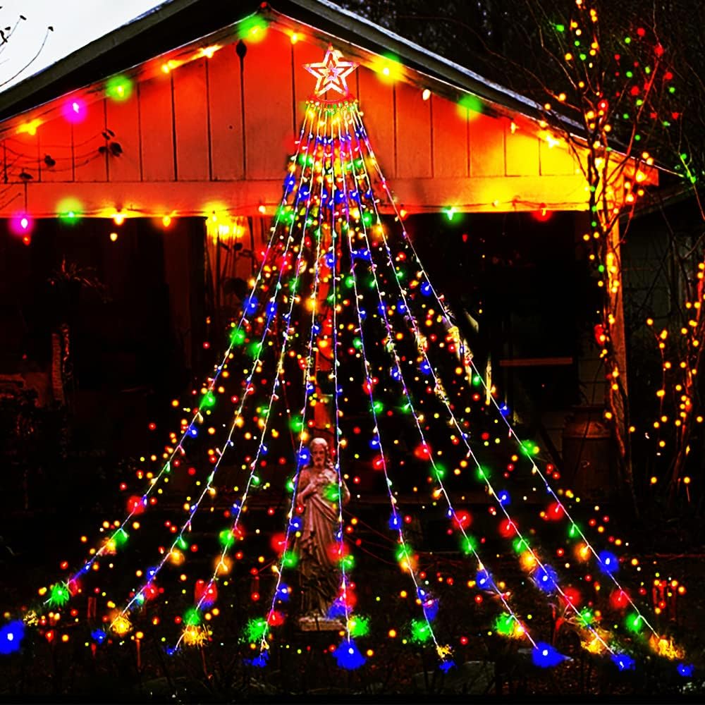 Outdoor Christmas Decorations 344 LED Star Lights Easy