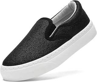 Kinder Canvas Sneakers mit Glitter Unisex Segeltuchschuhe Casual Atmungsaktiv Anti-Rutsch Leichte Kinderschuhe für Jungen und Mädchen