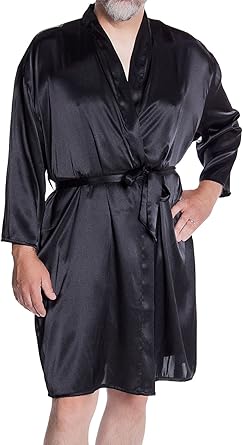 black silk robe short