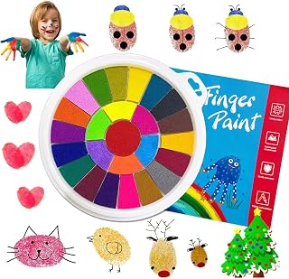 25 Color Book Finger Painting Kit Drawing Toys,Album Educational Tool Kit,Washable Children's Supplies for Birthday Kindergarten,Early Learning