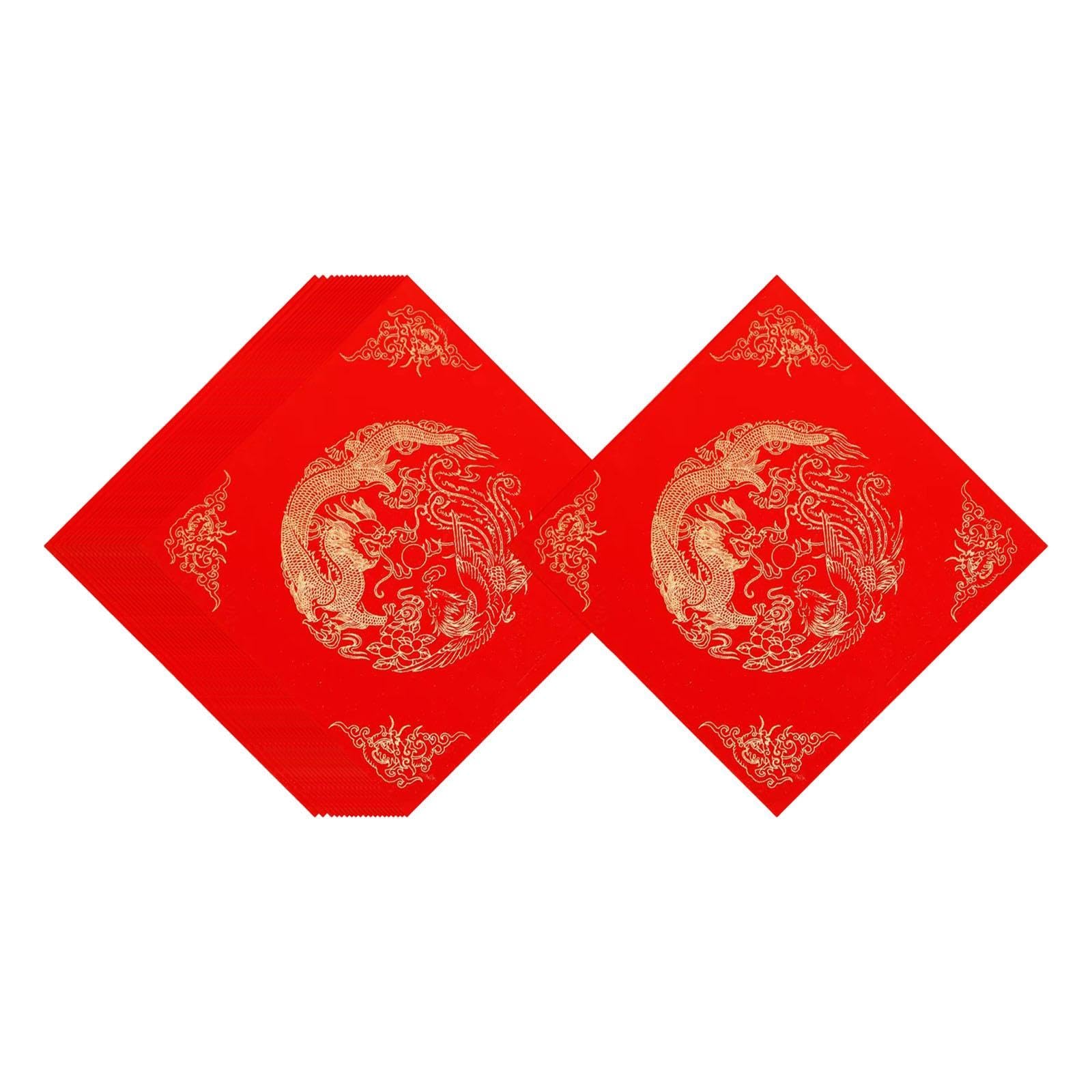 Chinese Red Xuan Doufang Paper Square for Asian Vietnamese Japanese Dou Fang 10pcs 45cm-image-26